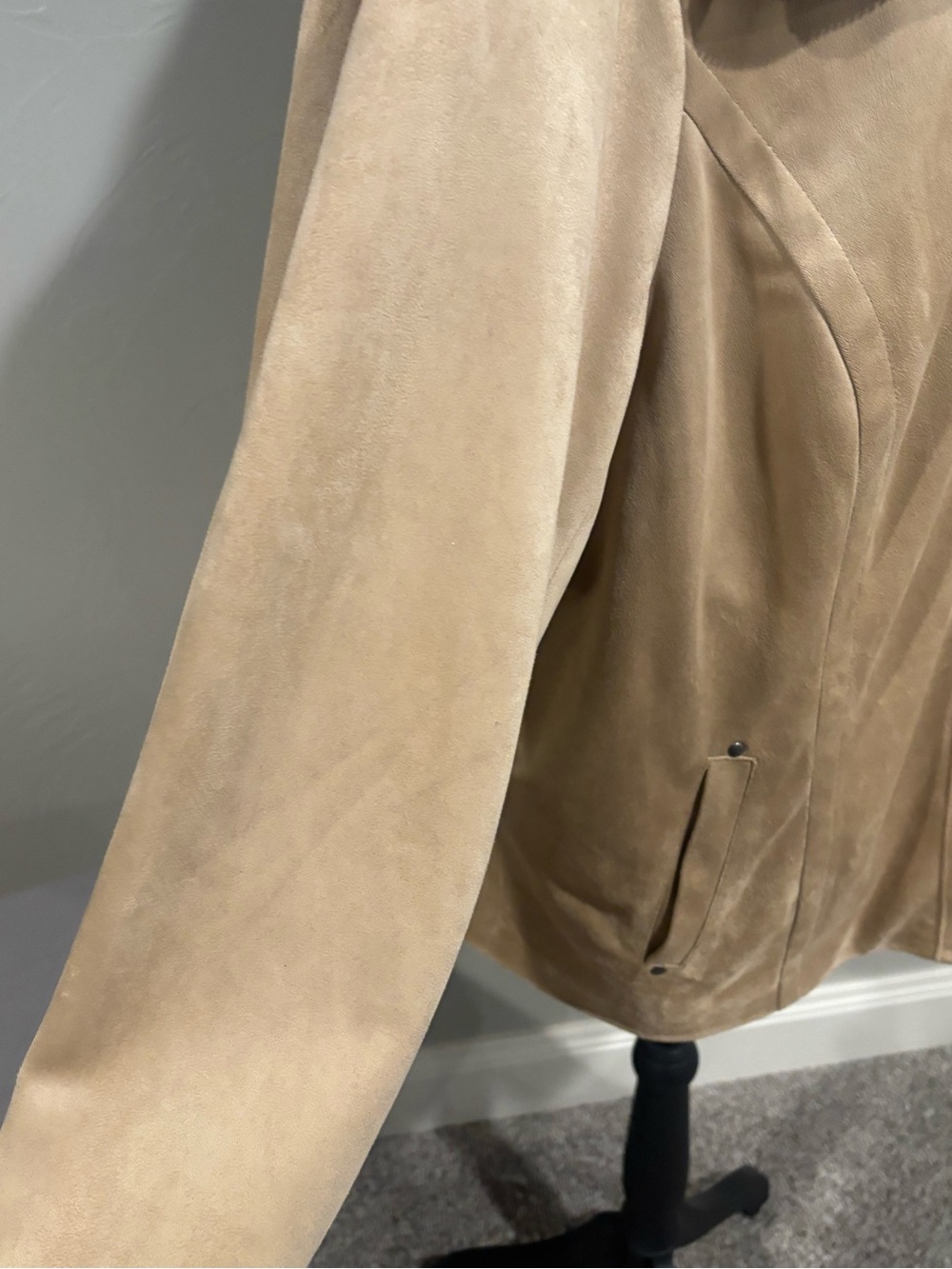 CJ Banks Taupe Suede-Look Jacket - Light Taupe - Picture 7 of 9